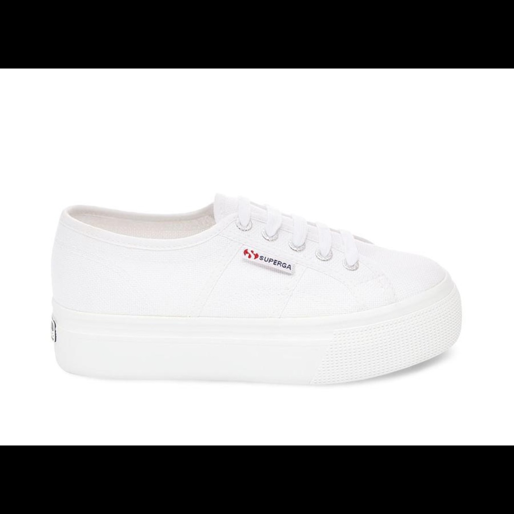 Superga white platform sneakers